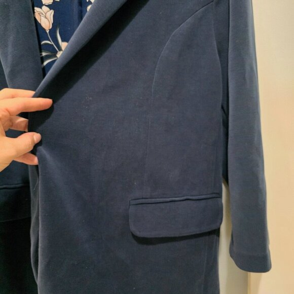 Skies Are Blue Plus Size 2X Navy Blue Blazer – Floral Lined Lightweight Work - Picture 7 of 14